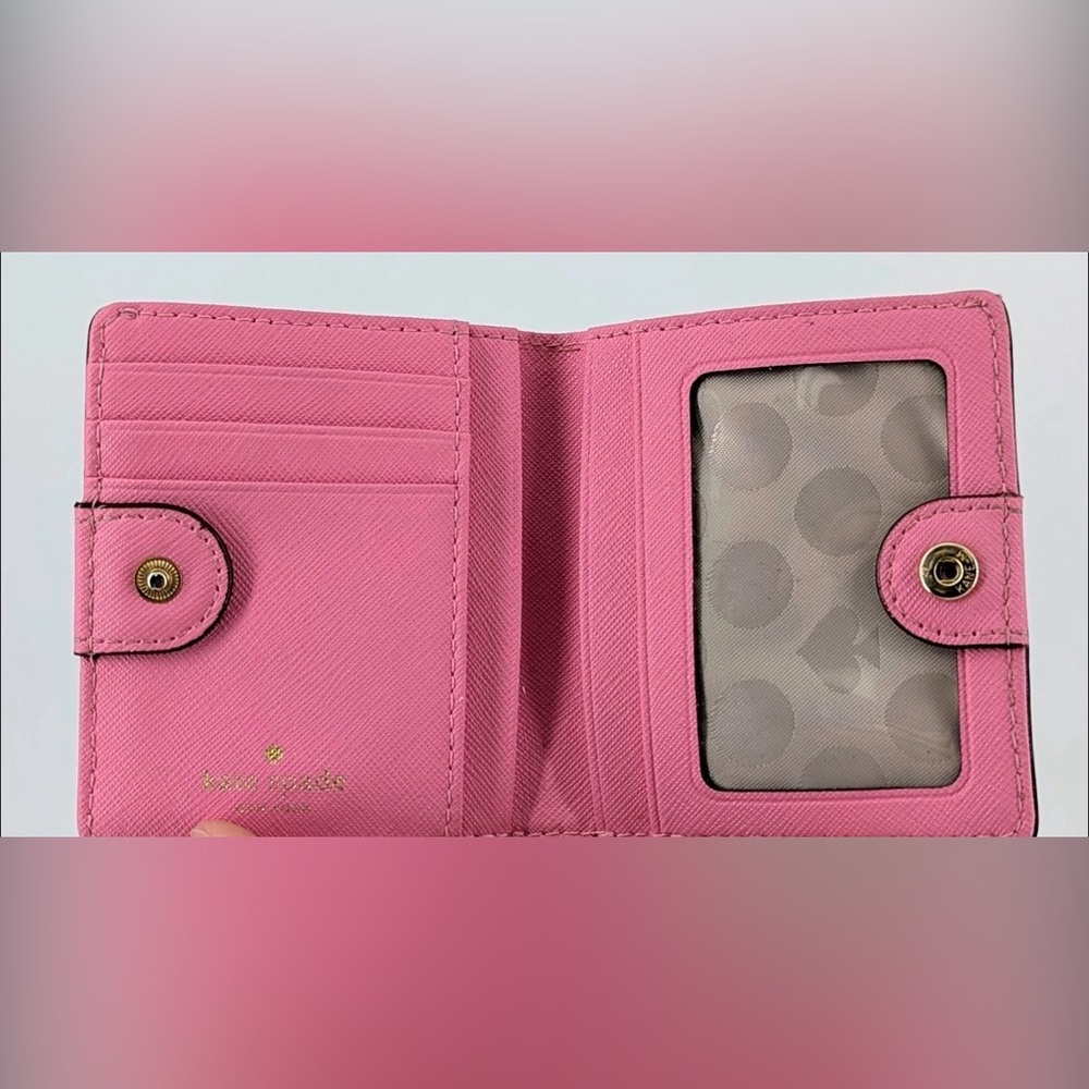 Kate Spade Juliette Small Bifold Wallet in pink Saffiano leather - Picture 5 of 8